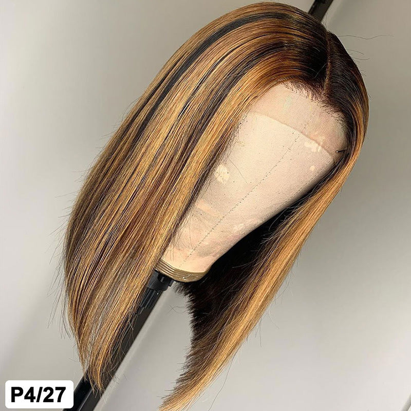 Piano Colour Human Hair Bob Weave – T Part Lace Front, 10–16 Inch
