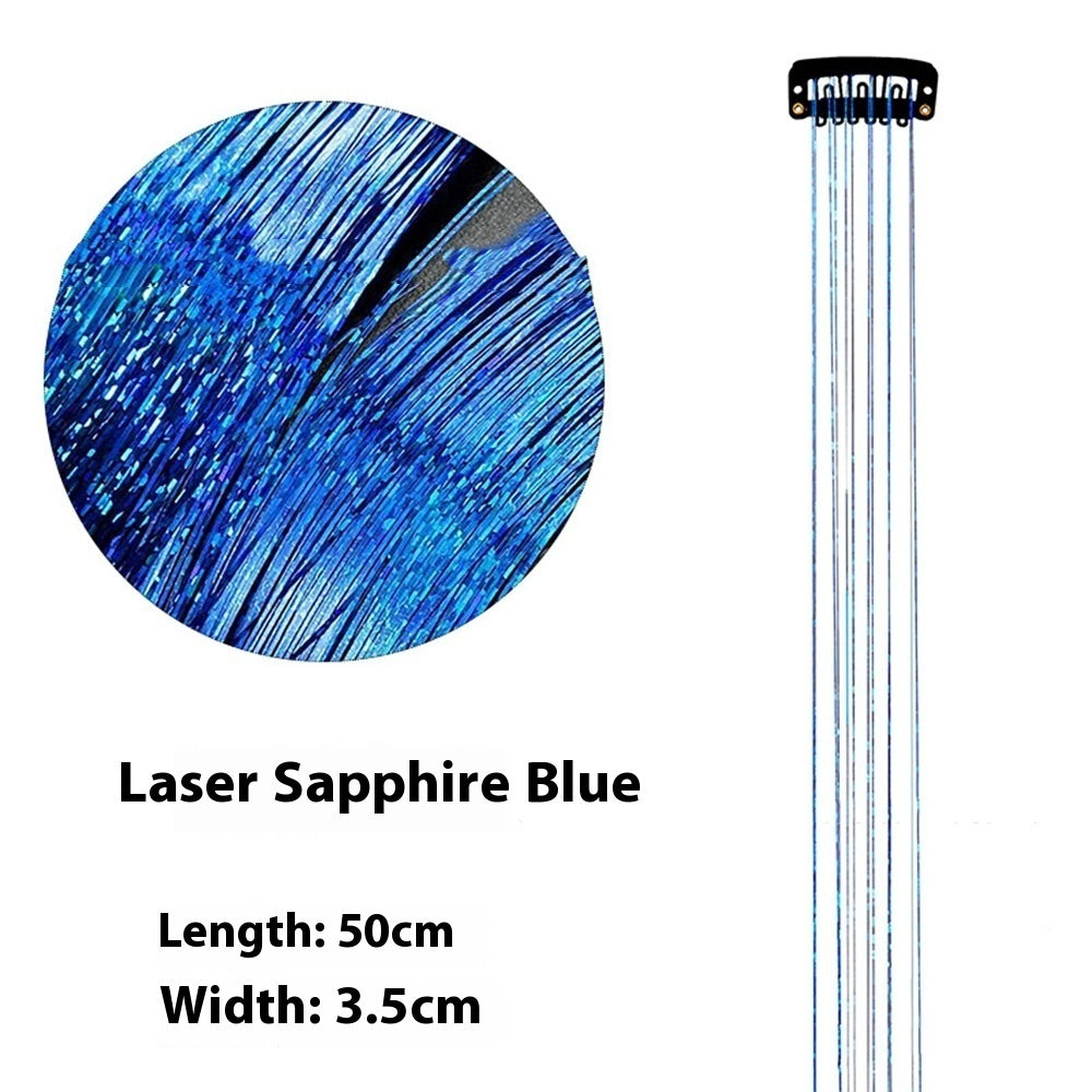 Sparkle Hair Strands Clip-In Extensions – Glitter Laser Wire Highlights
