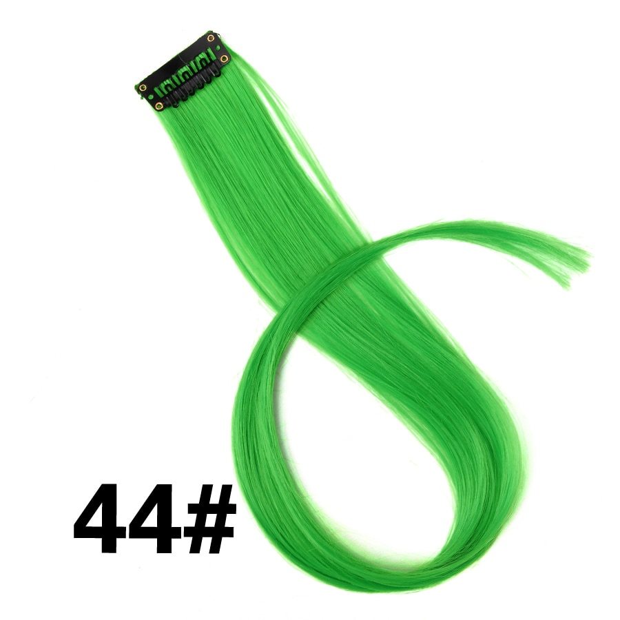 Rainbow Colour Hair Extension Strands – 18” Straight Clip-In Highlights