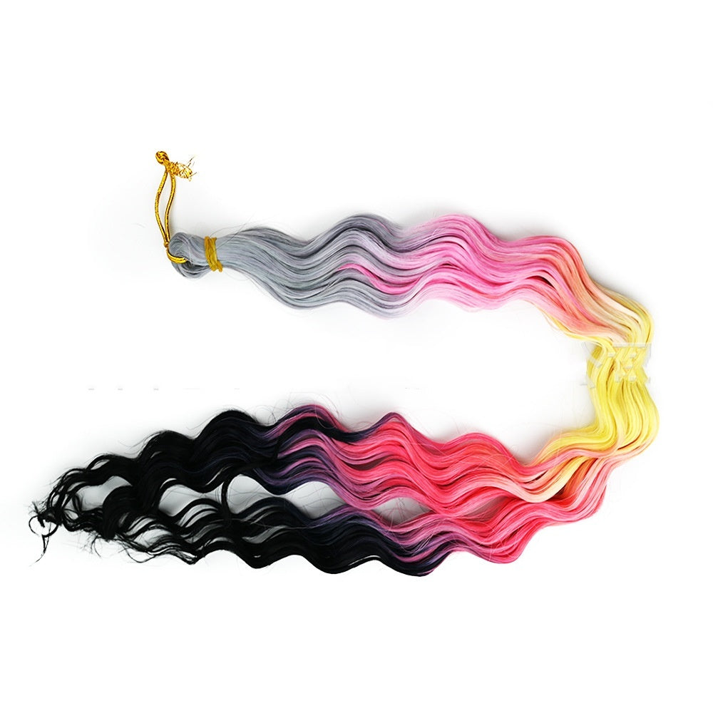 Rainbow Crochet Dreadlocks Gradient Long Curly Hair – 24 Inch