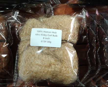 Afro Kinky Curly Human Hair Bulk – 50g Fluffy Natural Weaving Extensions