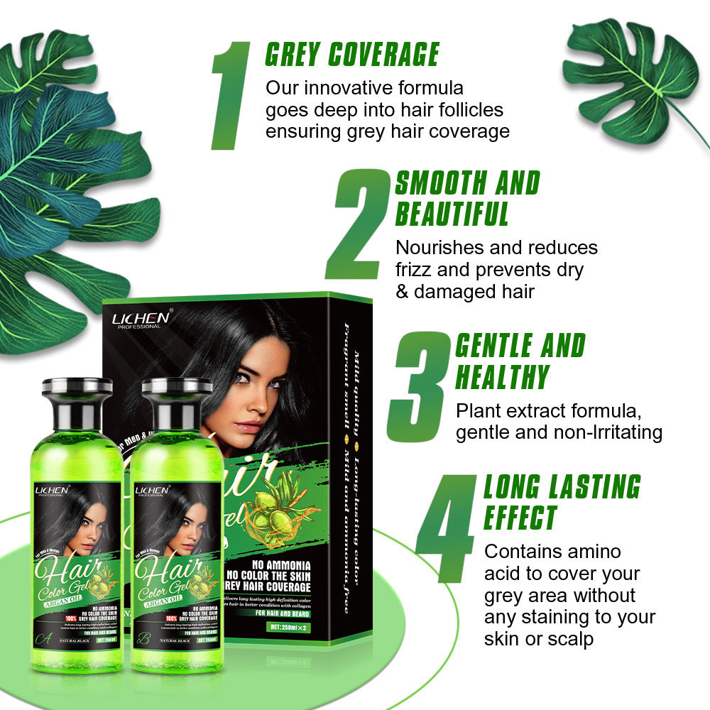 Lichen™ Hypoallergenic Herbal Hair Dye – Non-Stick Scalp Formula (2×250 ml)