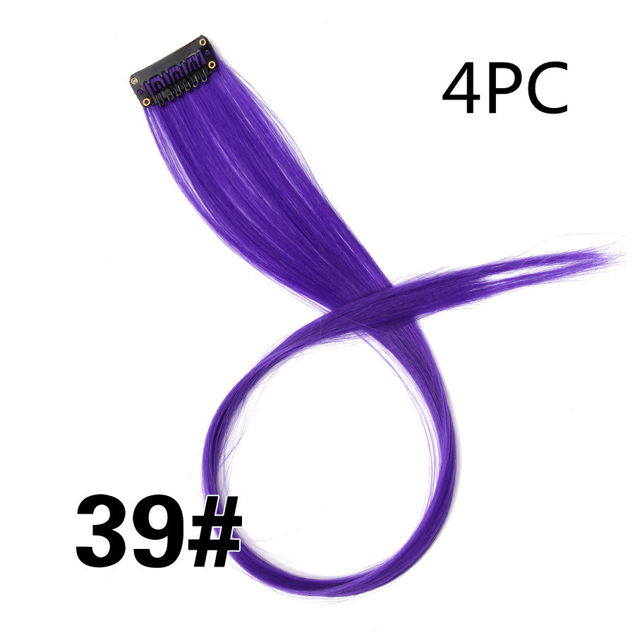 Rainbow Colour Hair Extension Strands – 18” Straight Clip-In Highlights