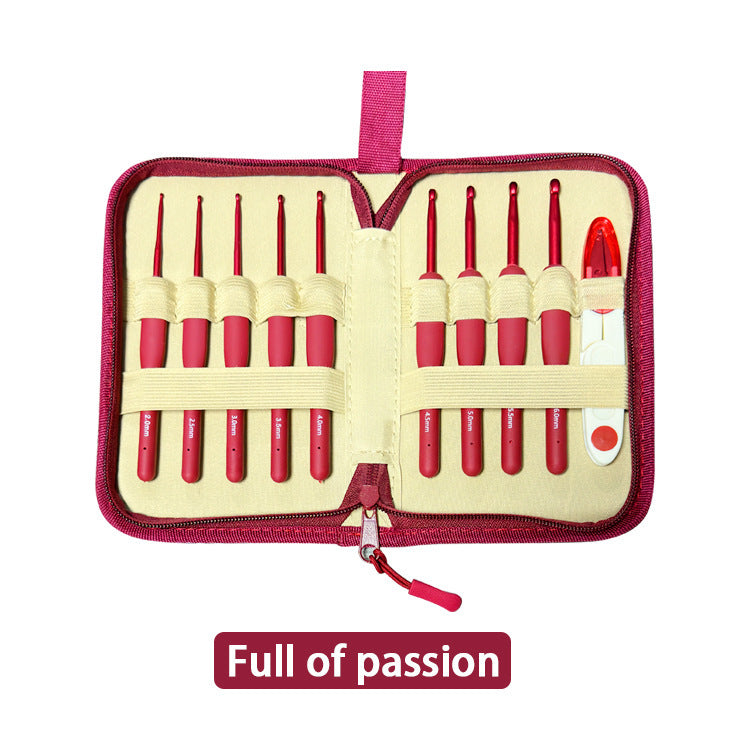 Deluxe Soft Grip Crochet Hook Set – 8-Piece Ergonomic Knitting & Braiding Kit with Storage Case