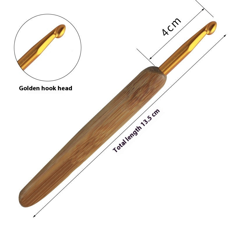 Premium Bamboo Handle Crochet Hook – Professional Metal Head Tool (0.5–6.0 mm)