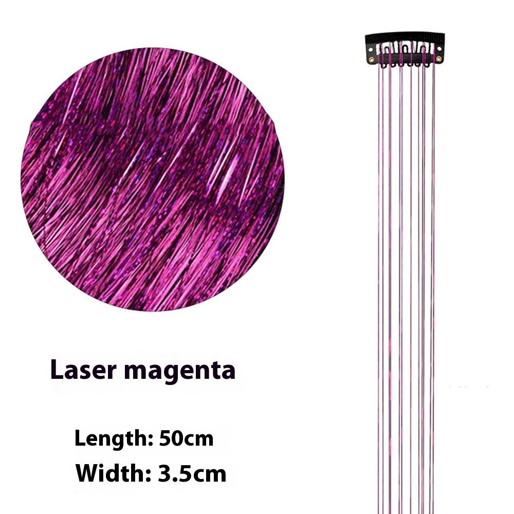 Sparkle Hair Strands Clip-In Extensions – Glitter Laser Wire Highlights