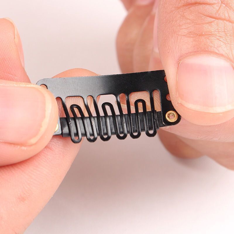 Black Wig Clips (100PCS) — 2.8 cm Anti-Slip Metal Clips for Hair Extensions & Wigs