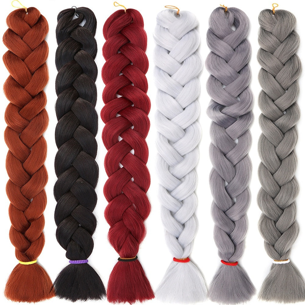 African Jumbo Big Braid – Heat Resistant Synthetic Braiding Hair (24")