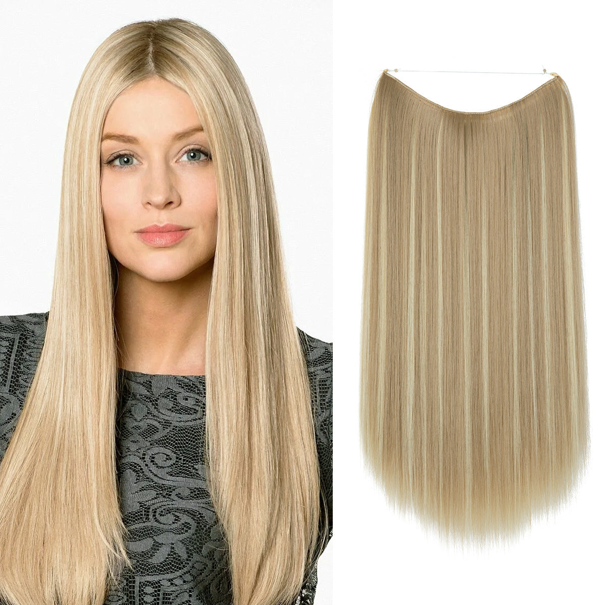 Long Straight Synthetic Clip-In Hair Extensions – Natural Shine, Heat-Resistant & Easy Fit