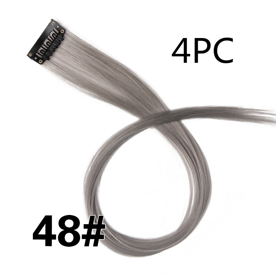 Rainbow Colour Hair Extension Strands – 18” Straight Clip-In Highlights