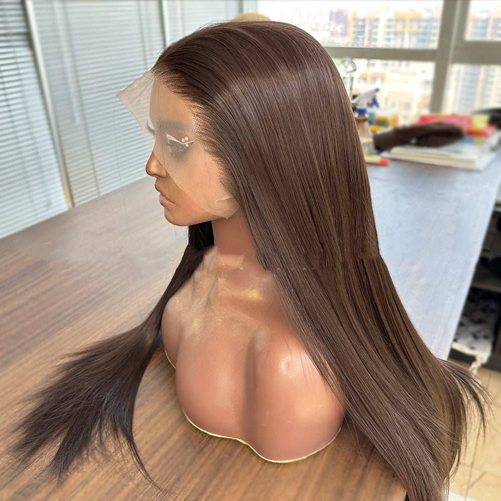 Brown Silk Straight Lace Front Wig – Natural Luxury Style