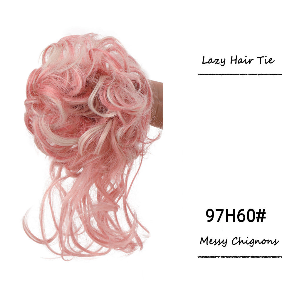 Fluffy Curly Hair Scrunchie – Natural Messy Bun Extension (Lazy Updo)