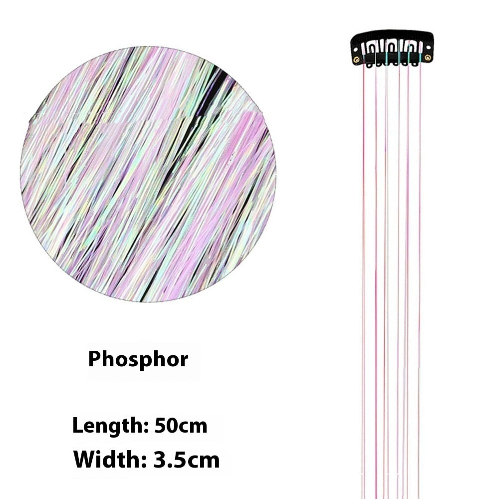 Sparkle Hair Strands Clip-In Extensions – Glitter Laser Wire Highlights