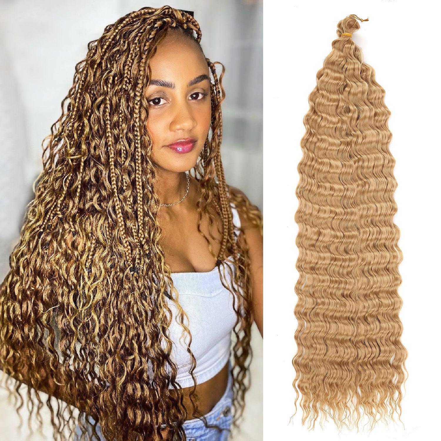 African Chemical Fiber Crochet Long Curly Wig