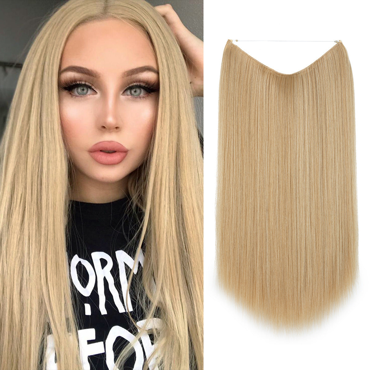 Long Straight Synthetic Clip-In Hair Extensions – Natural Shine, Heat-Resistant & Easy Fit