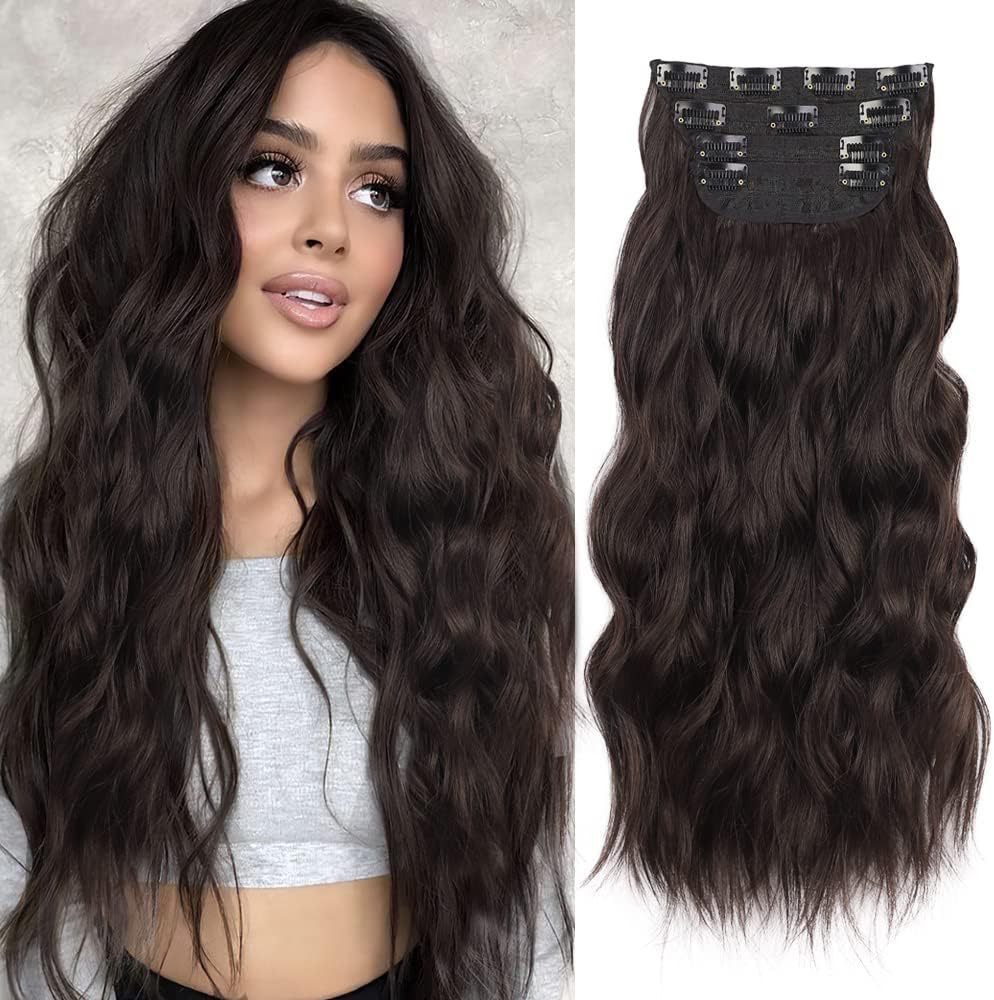 4-Piece Clip-In Curly Hair Extensions Set – Natural Volume & Wave