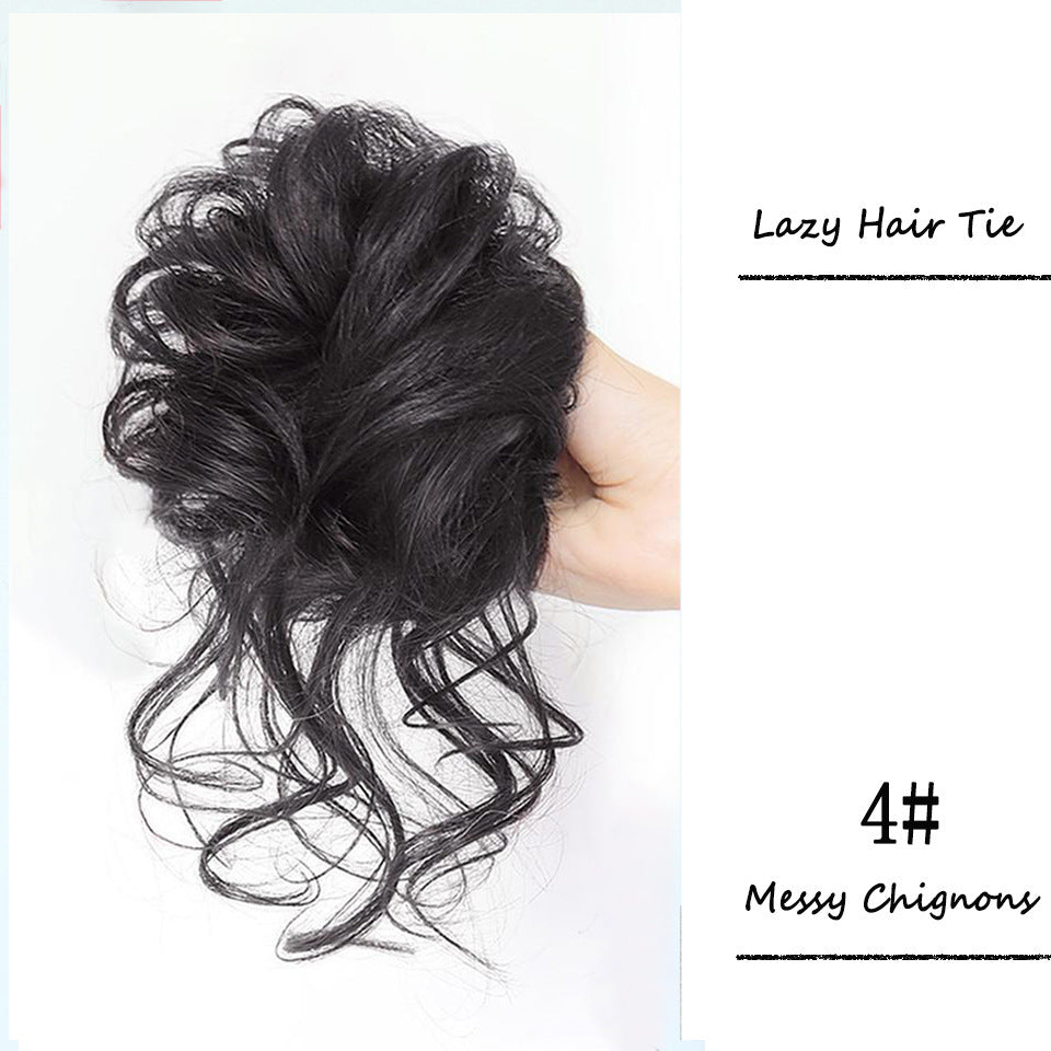 Fluffy Curly Hair Scrunchie – Natural Messy Bun Extension (Lazy Updo)