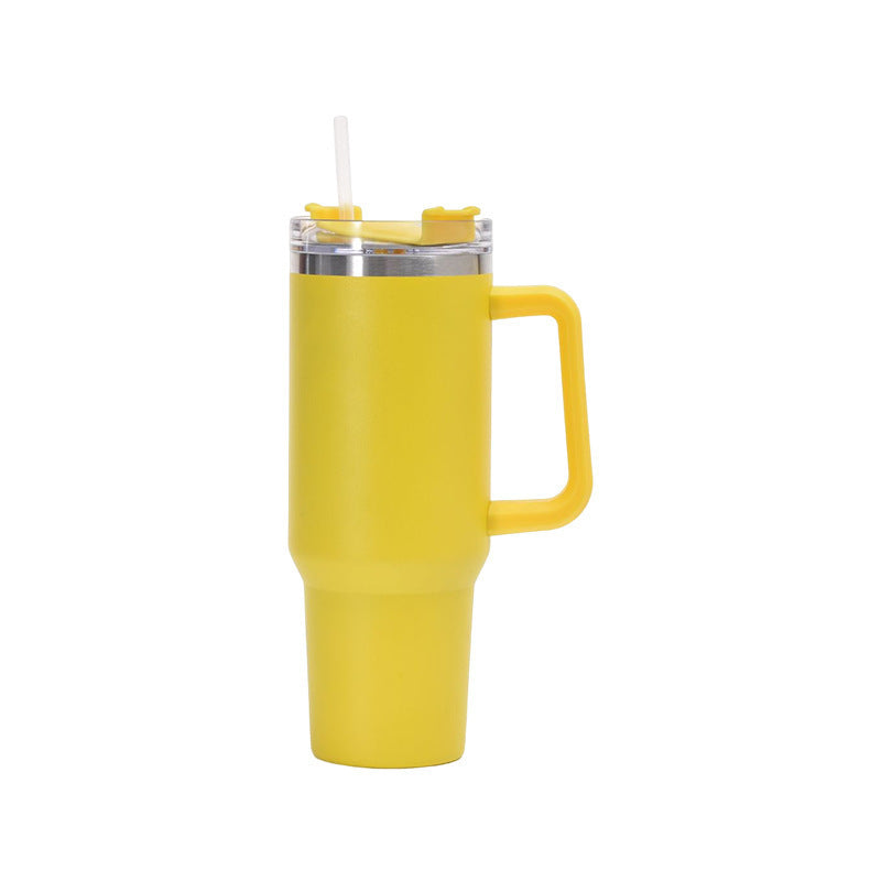 40oz Car Cup Car thermos cup 304 stainless steel straw Large capacity ice bully cup cold handle cup