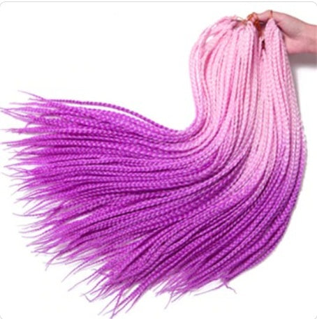 Gradient Colour Three-Strand Braided Wig – 24″ Heat-Resistant Synthetic Fibre