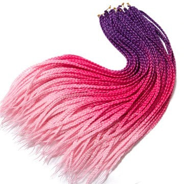 Gradient Colour Three-Strand Braided Wig – 24″ Heat-Resistant Synthetic Fibre