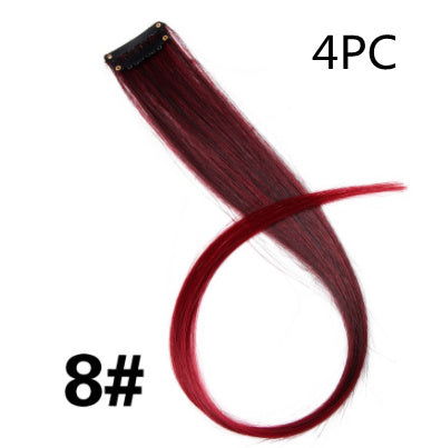 Rainbow Colour Hair Extension Strands – 18” Straight Clip-In Highlights