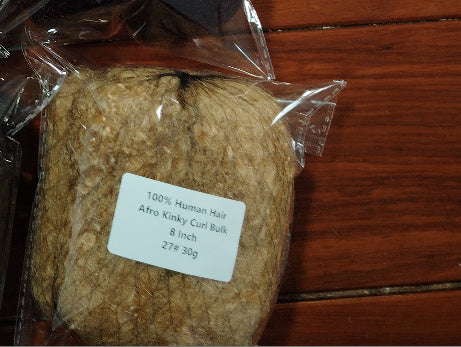 Afro Kinky Curly Human Hair Bulk – 50g Fluffy Natural Weaving Extensions