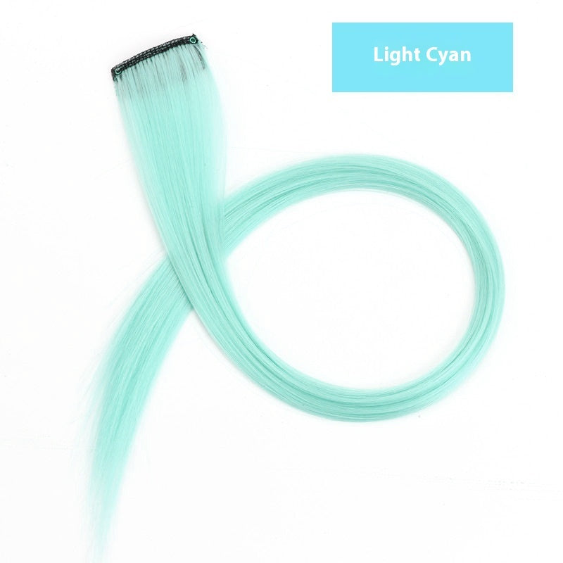 Rainbow Color Clip-In Hair Extensions – 24" Synthetic Streaks for Fun Highlights