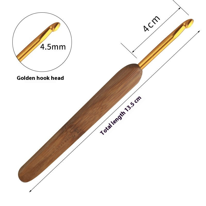 Premium Bamboo Handle Crochet Hook – Professional Metal Head Tool (0.5–6.0 mm)
