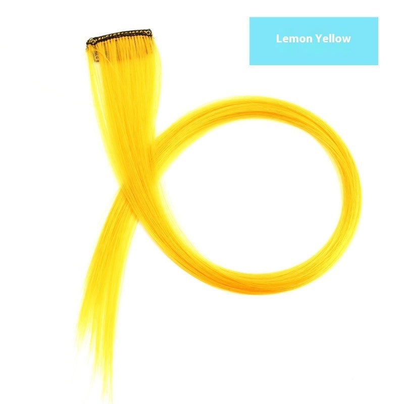 Rainbow Color Clip-In Hair Extensions – 24" Synthetic Streaks for Fun Highlights