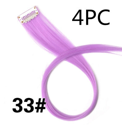 Rainbow Colour Hair Extension Strands – 18” Straight Clip-In Highlights