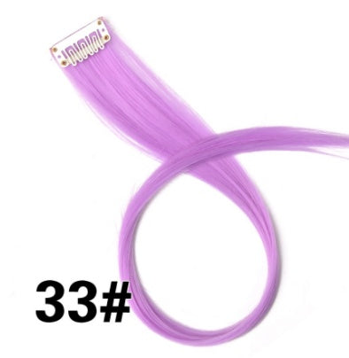 Rainbow Colour Hair Extension Strands – 18” Straight Clip-In Highlights