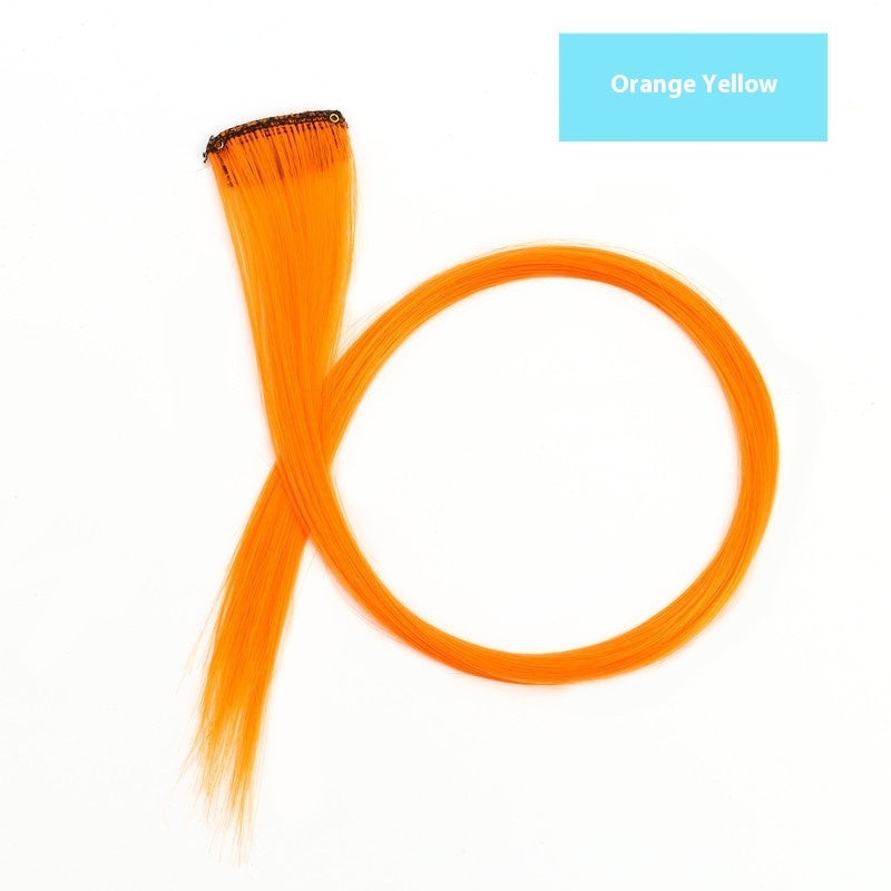 Rainbow Color Clip-In Hair Extensions – 24" Synthetic Streaks for Fun Highlights