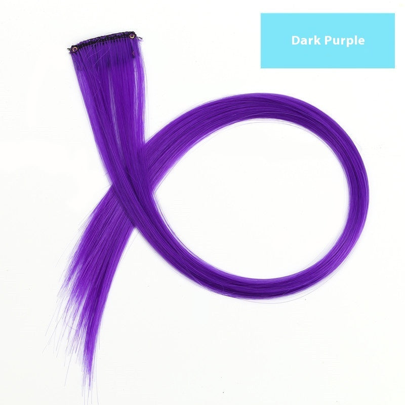 Rainbow Color Clip-In Hair Extensions – 24" Synthetic Streaks for Fun Highlights