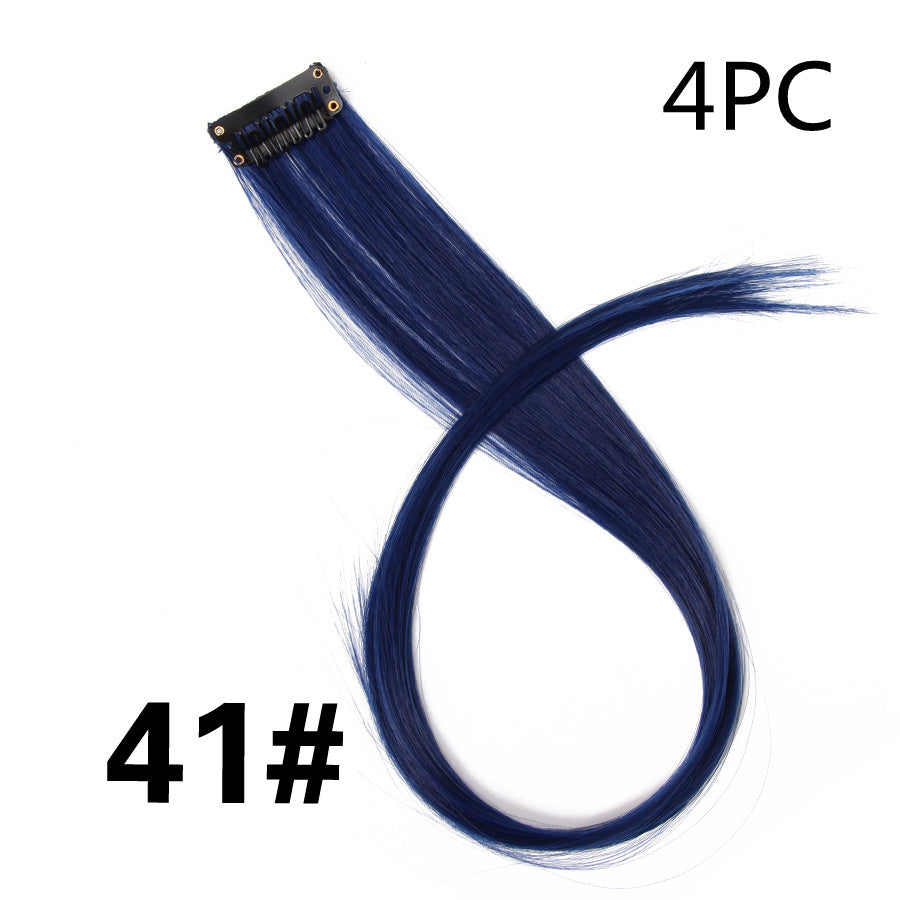 Rainbow Colour Hair Extension Strands – 18” Straight Clip-In Highlights