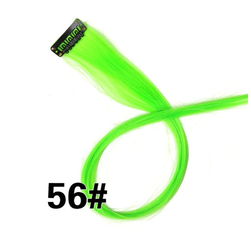 Rainbow Colour Hair Extension Strands – 18” Straight Clip-In Highlights