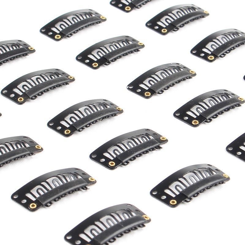 Black Wig Clips (100PCS) — 2.8 cm Anti-Slip Metal Clips for Hair Extensions & Wigs