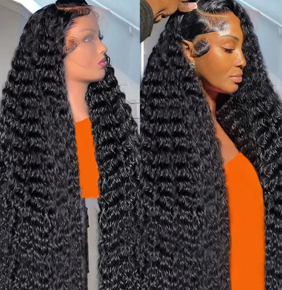 Versatile Long Curly Human Hair Wig – 100% Natural Afro Style with Headband