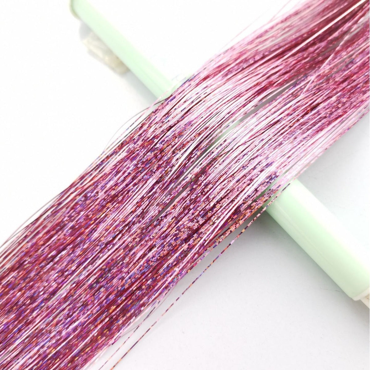 Colorful Hair Tinsel Extensions Kit – 12 Colours Sparkle Highlights (90/120cm) with Tools