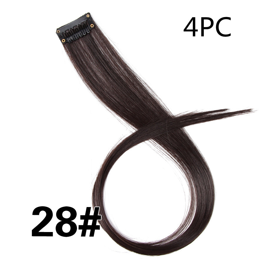 Rainbow Colour Hair Extension Strands – 18” Straight Clip-In Highlights