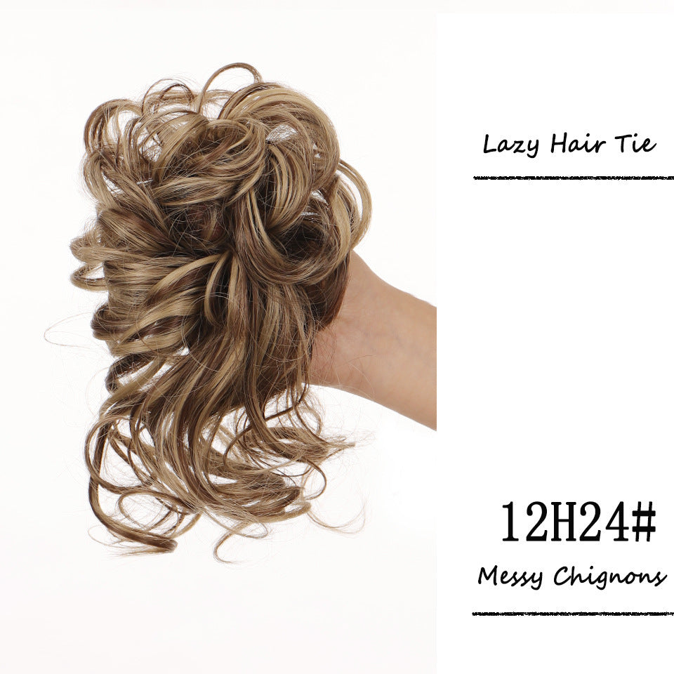 Fluffy Curly Hair Scrunchie – Natural Messy Bun Extension (Lazy Updo)