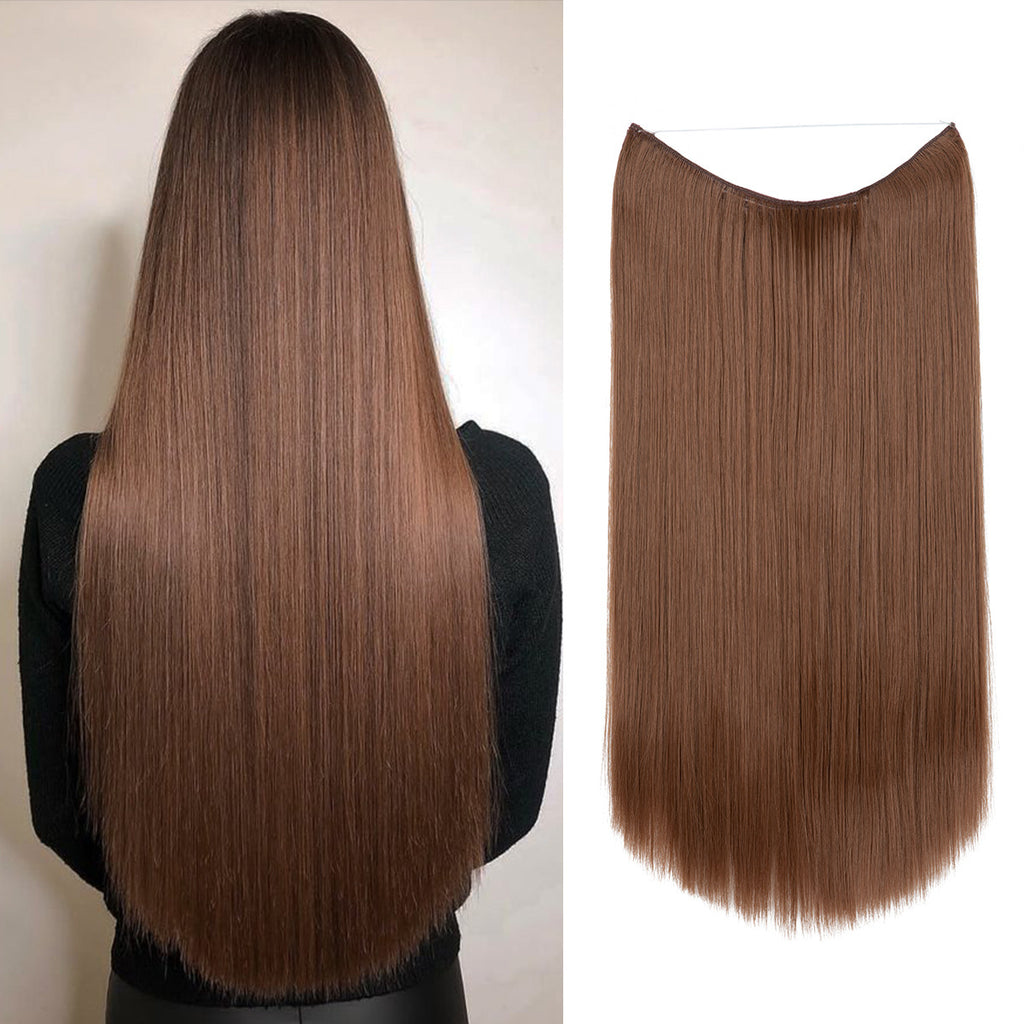 Long Straight Synthetic Clip-In Hair Extensions – Natural Shine, Heat-Resistant & Easy Fit