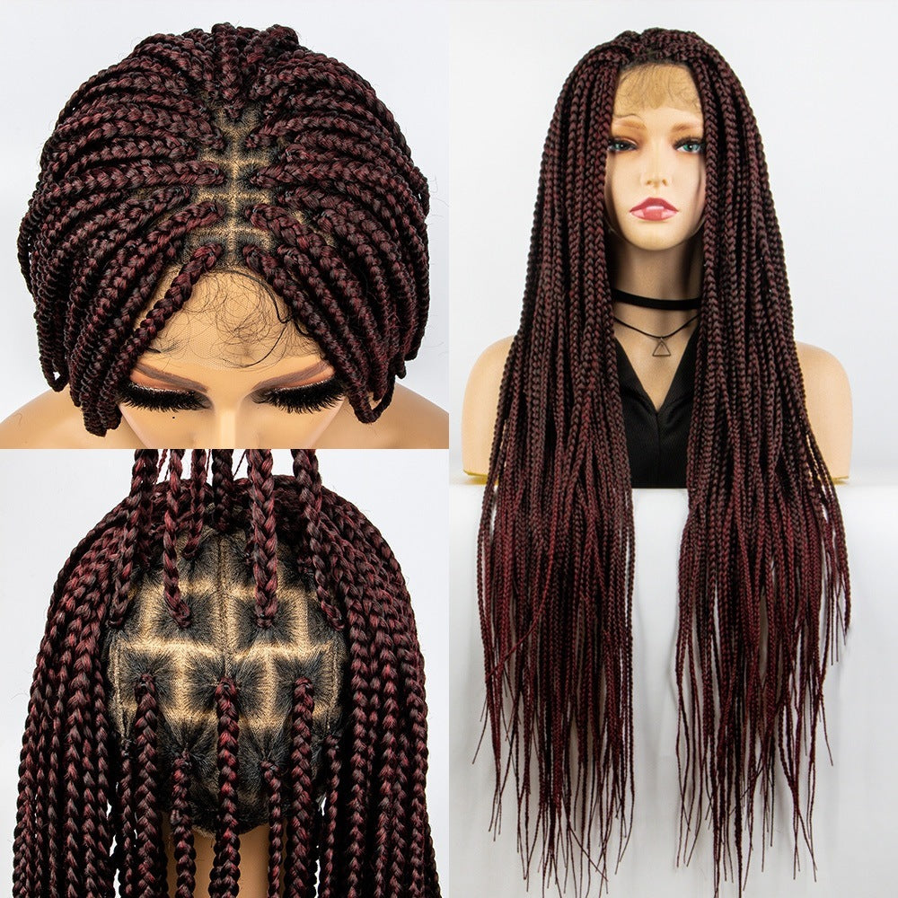 Women’s Full Lace Braided Wig – 36" Long Synthetic Protective Style