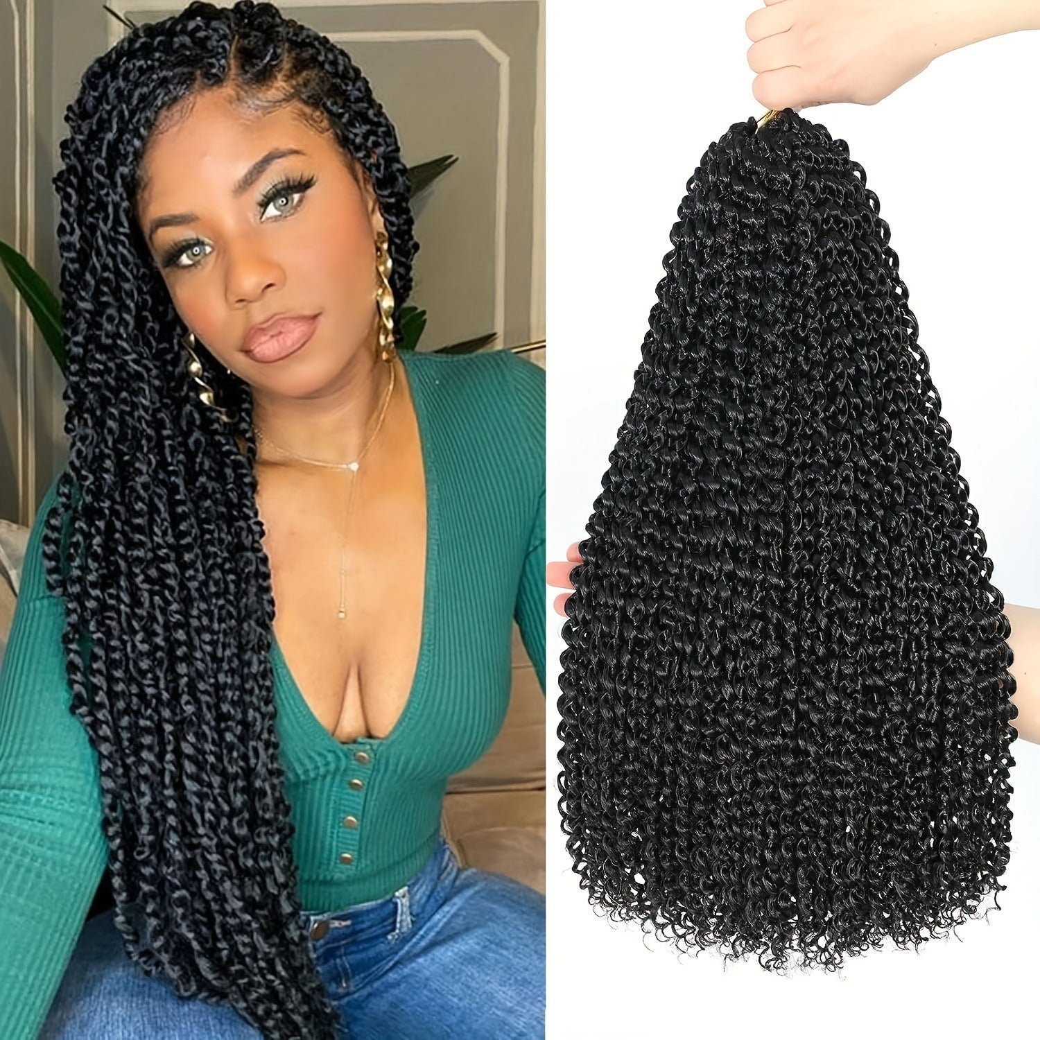 Water Ripple Crochet Wig – Double Strand Braided Style