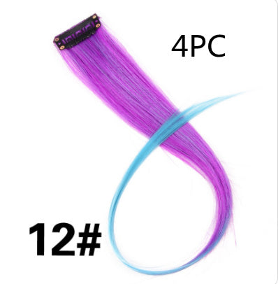 Rainbow Colour Hair Extension Strands – 18” Straight Clip-In Highlights