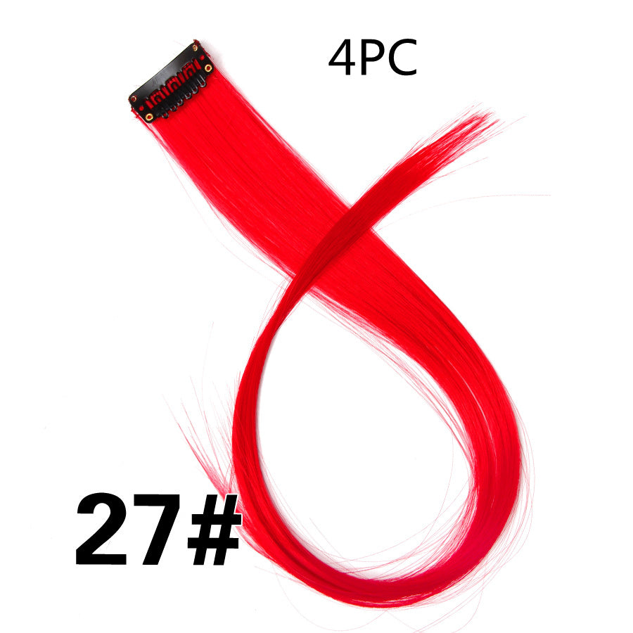 Rainbow Colour Hair Extension Strands – 18” Straight Clip-In Highlights