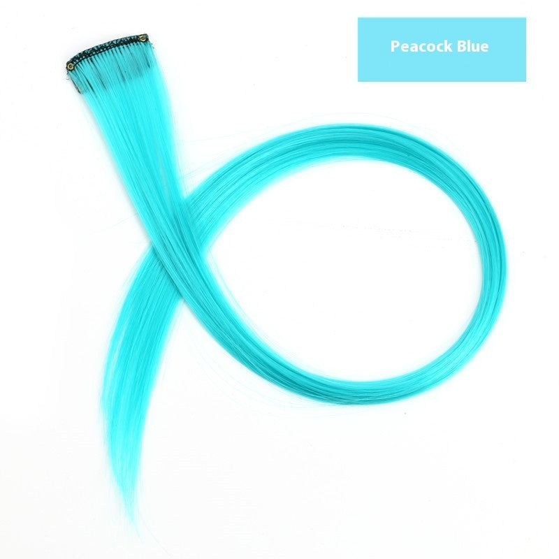 Rainbow Color Clip-In Hair Extensions – 24" Synthetic Streaks for Fun Highlights