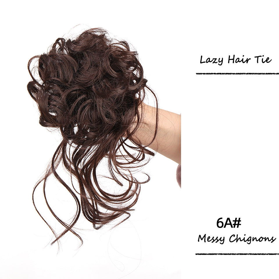 Fluffy Curly Hair Scrunchie – Natural Messy Bun Extension (Lazy Updo)