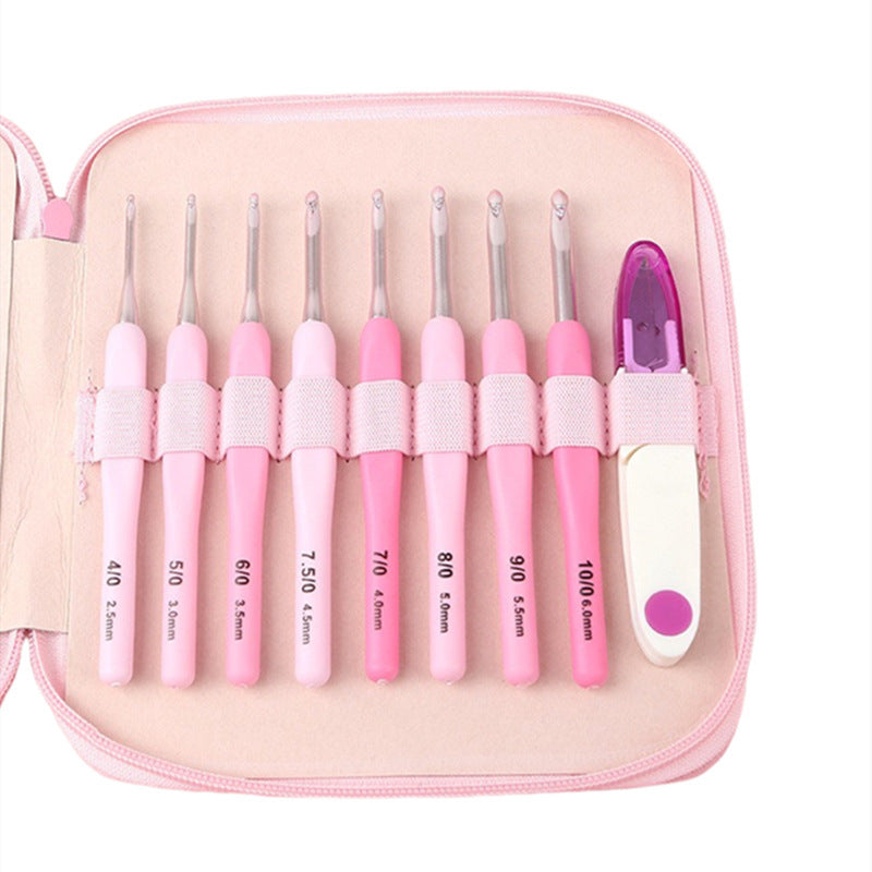 Deluxe Soft Grip Crochet Hook Set – 8-Piece Ergonomic Knitting & Braiding Kit with Storage Case