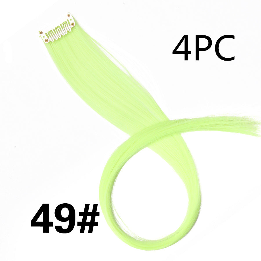 Rainbow Colour Hair Extension Strands – 18” Straight Clip-In Highlights