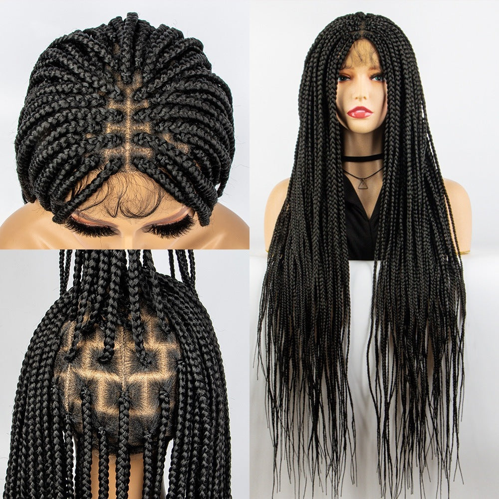 Women’s Full Lace Braided Wig – 36" Long Synthetic Protective Style